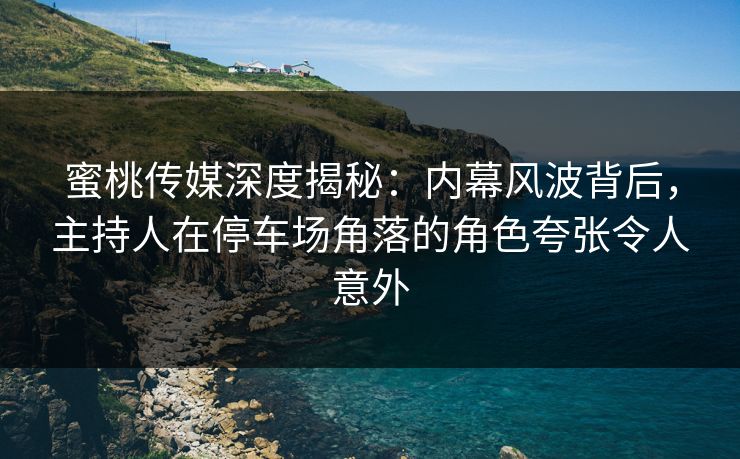 蜜桃传媒深度揭秘：内幕风波背后，主持人在停车场角落的角色夸张令人意外